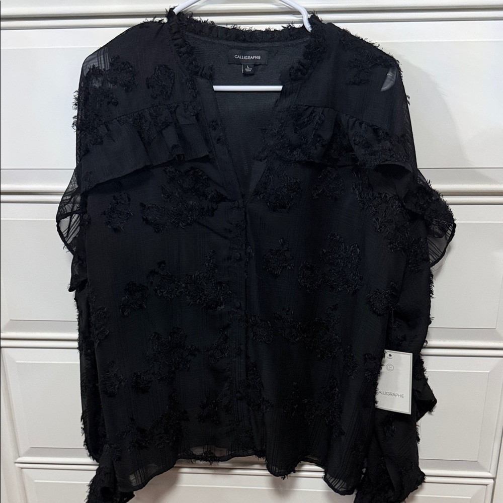 Calligraphie Black Women's Top